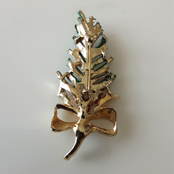 VTG GERRY'S GARLAND PINE CONES BOW BROOCH - Picture 5 of 5